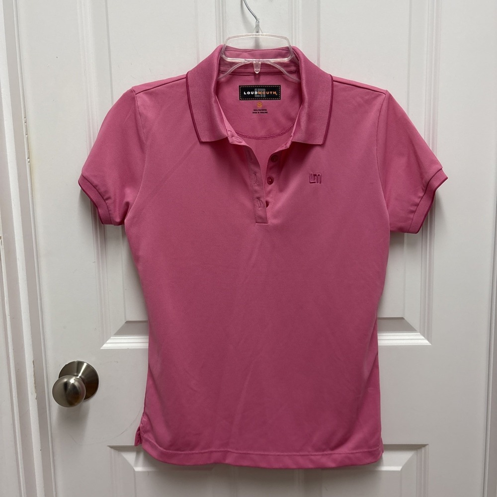 Loudmouth Golf Polo Shirt Mens Pink Short Sleeve Casual Pullover - Size Small